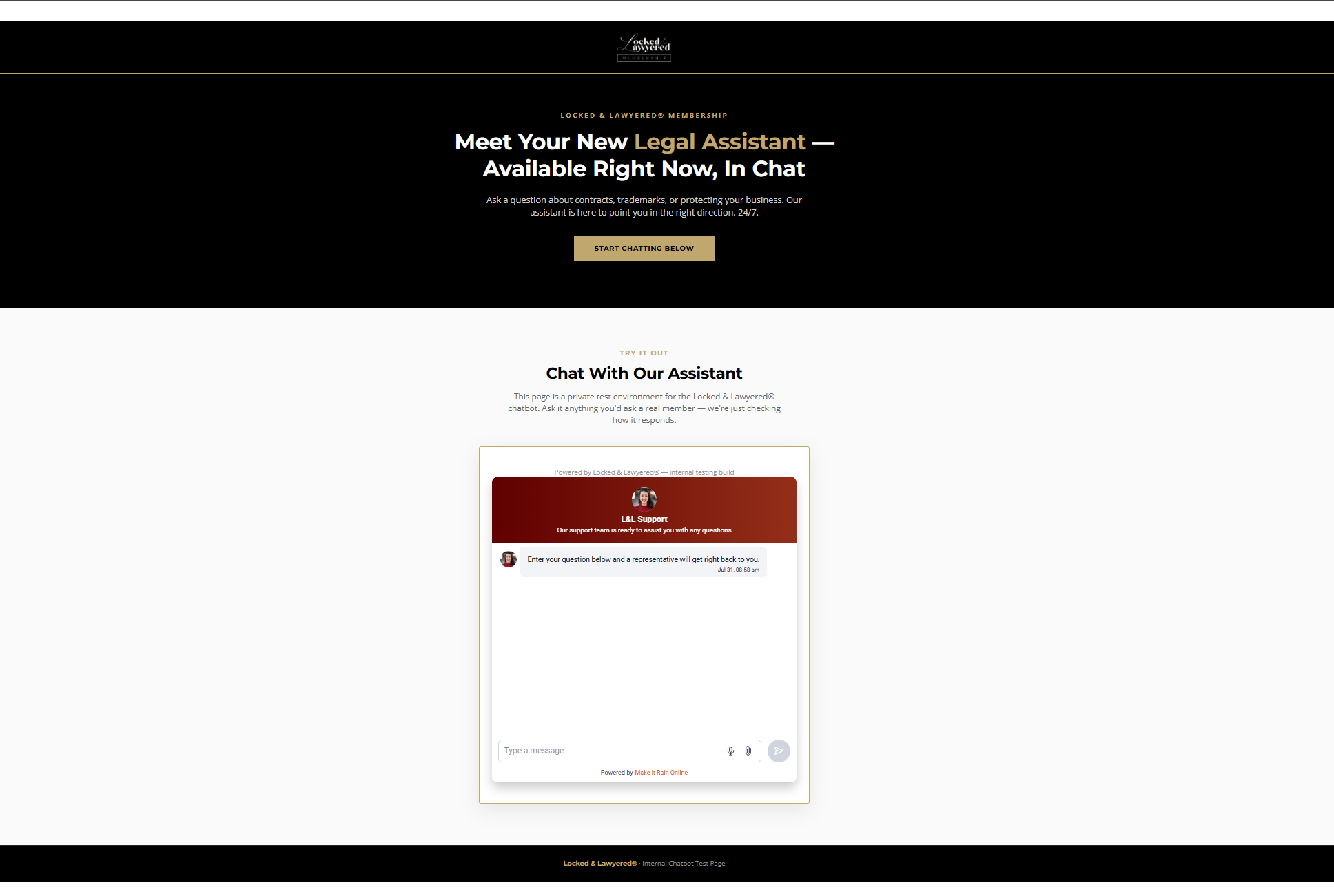 Locked & Lawyered AI legal assistant chatbot